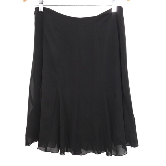 Worthington Black Flowy Midi Skirt Boho Whimsigoth Romantic Goth Size 10 - Picture 2 of 3